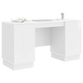vidaXL Stôl Biela s vysokým leskom 142,5 x 50 x 75 cm Kompozitné drevo