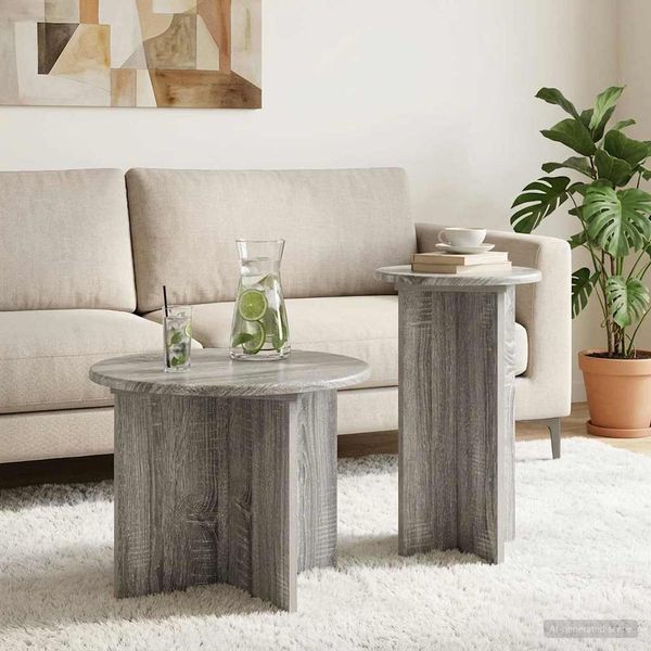 vidaXL Sada príručných stolíkov 2 pcs Sivá sonoma Kompozitné drevo