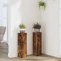 vidaXL Stojany na rastliny 2 ks dymový dub 17x17x60cm kompozitné drevo