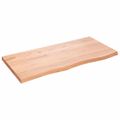 vidaXL Nástenná polica bledohnedá 100x50x(2-4)cm ošetrený masívny dub