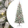vidaXL Umelý Sklápací Vianočný Stromček Zelená a biela 210 cm