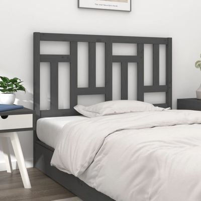 vidaXL Čelo postele sivé 155,5x4x100 cm masívna borovica