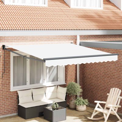 vidaXL Sklopná markíza Biela 350 x 250 cm 100% polyester a hliník