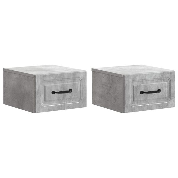 vidaXL Nástenná nočná skrinka 2 pcs Betónovo sivá 34,5 x 33 x 20 cm