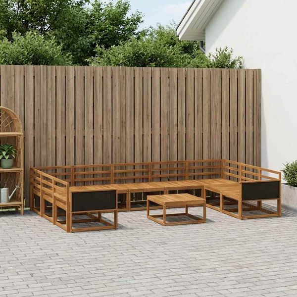 vidaXL Záhradná súprava gaučov 10 pcs Prírodná Pevné akáciové drevo