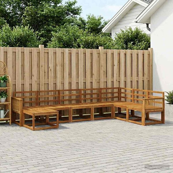 vidaXL Záhradná súprava gaučov 8 pcs Prírodná Pevné akáciové drevo