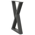 vidaXL Nohy k jedálenskému stolu 2 ks antracitové 60x(72-73,3) cm oceľové
