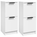 vidaXL Komody 2 ks biele 30x30x70 cm spracované drevo