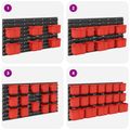 vidaXL Regál na kontajnery Čierna a červená 77,5 x 2 x 39 cm PP