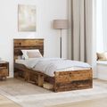 vidaXL Rám postele Staré drevo 75 x 190 cm Masívne borovicové drevo