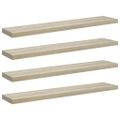 vidaXL Plávajúce nástenné police 4 ks, dubové 120x23,5x3,8 cm, MDF
