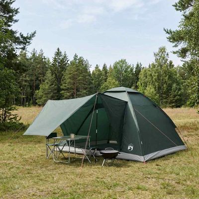 vidaXL Kempingový stan 4-miestny Armádna zelená Polyester a oceľ