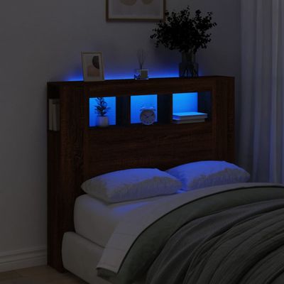 vidaXL Čelo s LED hnedý dub 120x18,5x103,5 cm kompozitné drevo