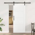 vidaXL Posuvné dvere 83 x 202 cm Borovicový masív Biela a čierna