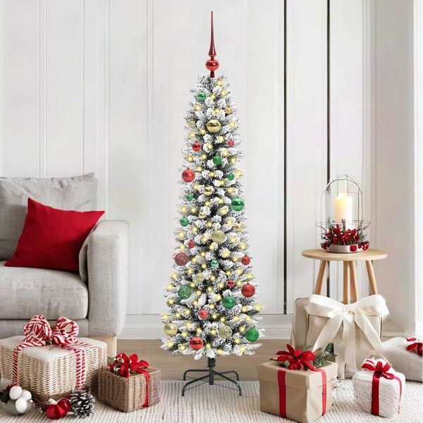vidaXL Umelý vianočný stromček Biela 150 cm PVC, kov a plast