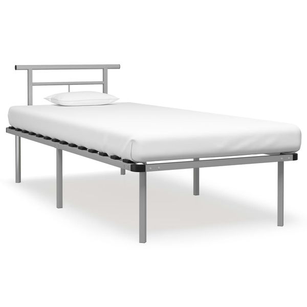 vidaXL Posteľný rám, sivý, kov 90x200 cm