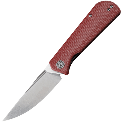 Petrified Fish PFP07RMS Viking vreckový nôž 9,2 cm, Satin, červená, Micarta