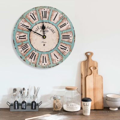 vidaXL Nástenné hodiny viacfarebné 30 cm MDF
