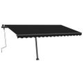 vidaXL Ručne zaťahovacia markíza s LED 400x350 cm antracitová