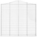 vidaXL Oblúkové gabiónové koše 3ks 200x30x180/200cm pozinkované železo