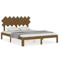 vidaXL Rám postele s čelom medovohnedý 140x190 cm masívne drevo