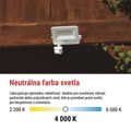 LED reflektor GLARO s pohybovým čidlom, 30 W, biely, IP54, 3000 lm, neutrálna biela