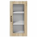 vidaXL Nástenný sklenený kabinet LUCCA Dub sonoma 40 x 31 x 80 cm
