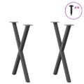 vidaXL Nohy k jedálenskému stolu v tvare X, 2 ks, antracitové, 57 x (72-73) cm, oceľ