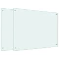 vidaXL Kuchynské zásteny 2 ks biele 80x60 cm tvrdené sklo