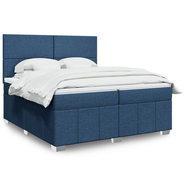 vidaXL Boxspring posteľ s matracom modrá 200x200 cm látka