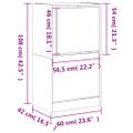vidaXL Botník s 2 výklopnými zásuvkami biely 60x42x108 cm