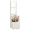 vidaXL Záhradný kvetináč s trellis Biela 36 x 36 x 140 cm PP