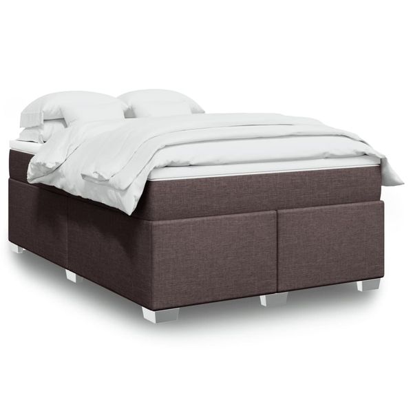 vidaXL Boxspring posteľ s matracom tmavohnedá 160x200 cm látka