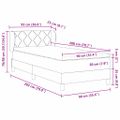 vidaXL Posteľ s pružinovým rámom Tmavo šedá 200 x 90 cm Zamat