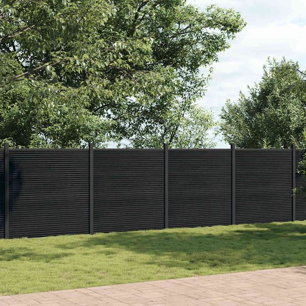 vidaXL Plotový panel sivý 1391x186 cm WPC