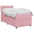 vidaXL Posteľ boxspring s matracom Ružová 90 x 190 cm Zamat