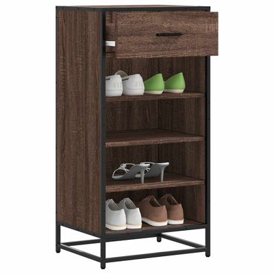 vidaXL Regál na topánky hnedý dub 48x38x97,5 cm spracované drevo