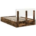 vidaXL Úložná posteľ Dymová dub 135 x 190 cm Kompozitné drevo