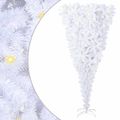 vidaXL Umelý vianočný stromček s 300 LED-i Biela 180 cm PVC a oceľ