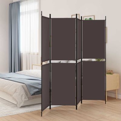 vidaXL 4-panelový paraván hnedý 200x180 cm látka