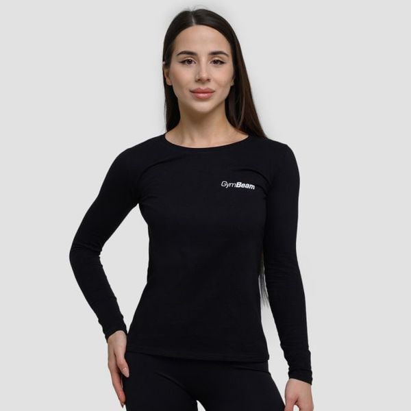 Dámske tričko s dlhým rukávom Basic Black - GymBeam, veľkosť S