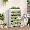 vidaXL Kvetináč na bylinky 6-poschodový biely 69x40x101,5cm borovica