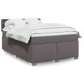 vidaXL Boxspring posteľ s matracom sivá 160x200 cm umelá koža