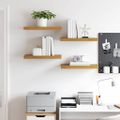 vidaXL Stenná polica Nástenná montáž 4 ks Béžová 50 x 23,5 x 3,8 cm