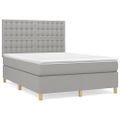 vidaXL Boxspring posteľ s matracom bledosivá 140x200 cm látka