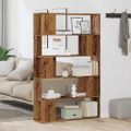 vidaXL skrinka na knihy/priehradka Old Wood 100x24x155 cm