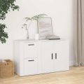 vidaXL Komoda biela 100x33x59,5 cm spracované drevo