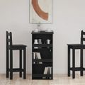 vidaXL barový stôl s úložným stojanom čierny dub 102x50x103,5 cm