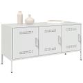 vidaXL TV skrinka biela 100,5x39x50,5 cm oceľ