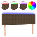 vidaXL Čelo postele s LED tmavohendé 144x5x78/88 cm látka